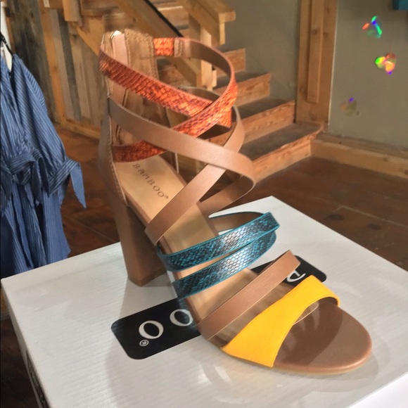 New Snake Print Multi Strap Heels - Picture 4 of 4